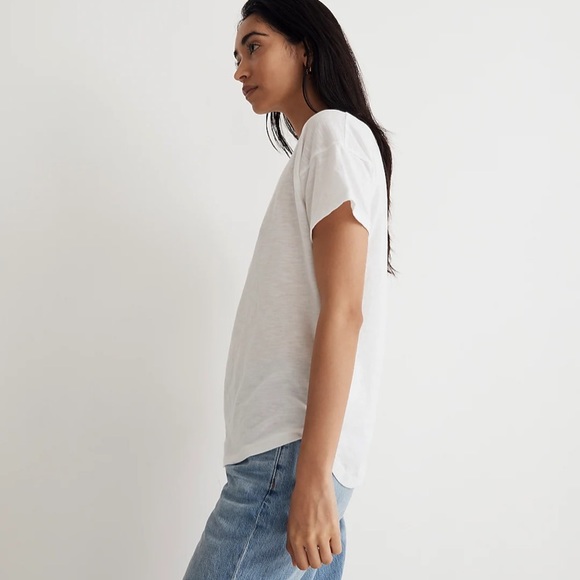 MADEWELL | Whisper Cotton Rib Crewneck Tee - White - Small - Picture 4 of 6